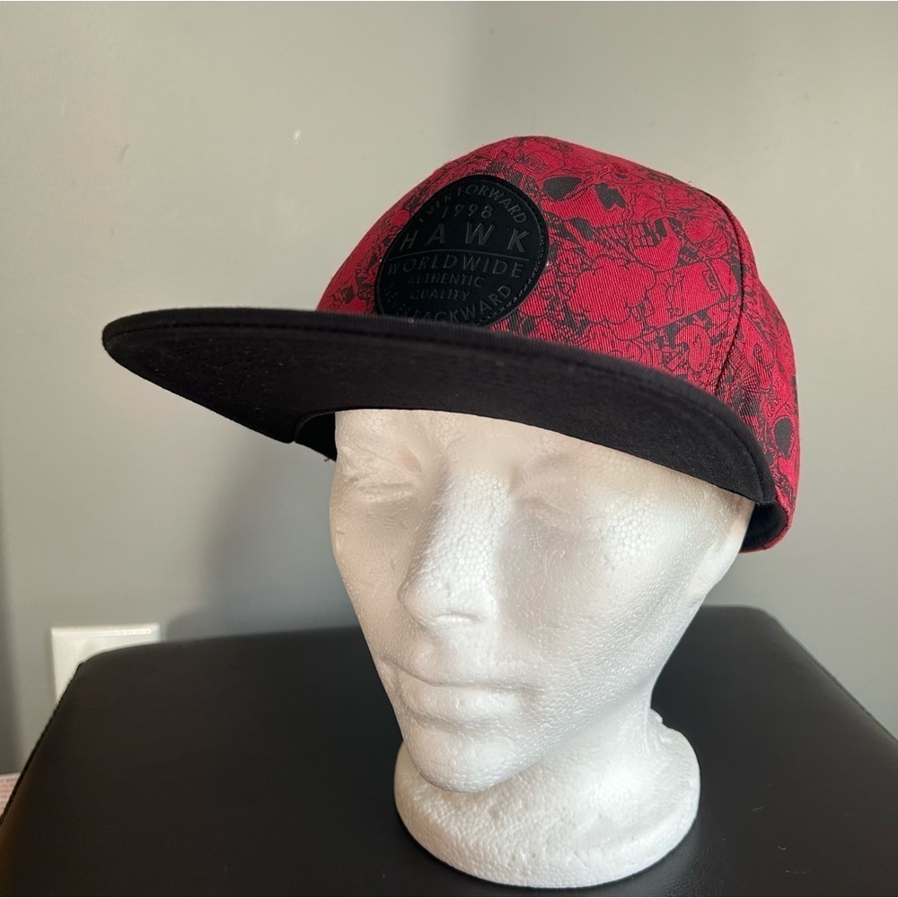 Hawk Black & Red Skater Graffiti Snap Back Hat